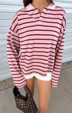 Lioness Rebels Jersey Burgundy Blush Stripe