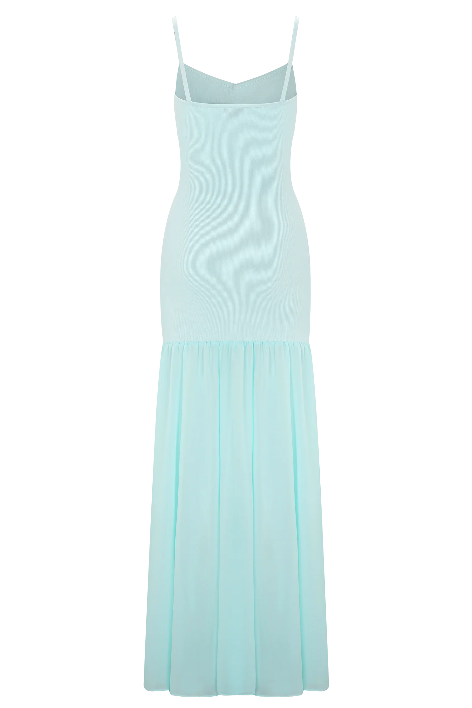 Deanne Bandage And Chiffon Knit Maxi Dress Blue