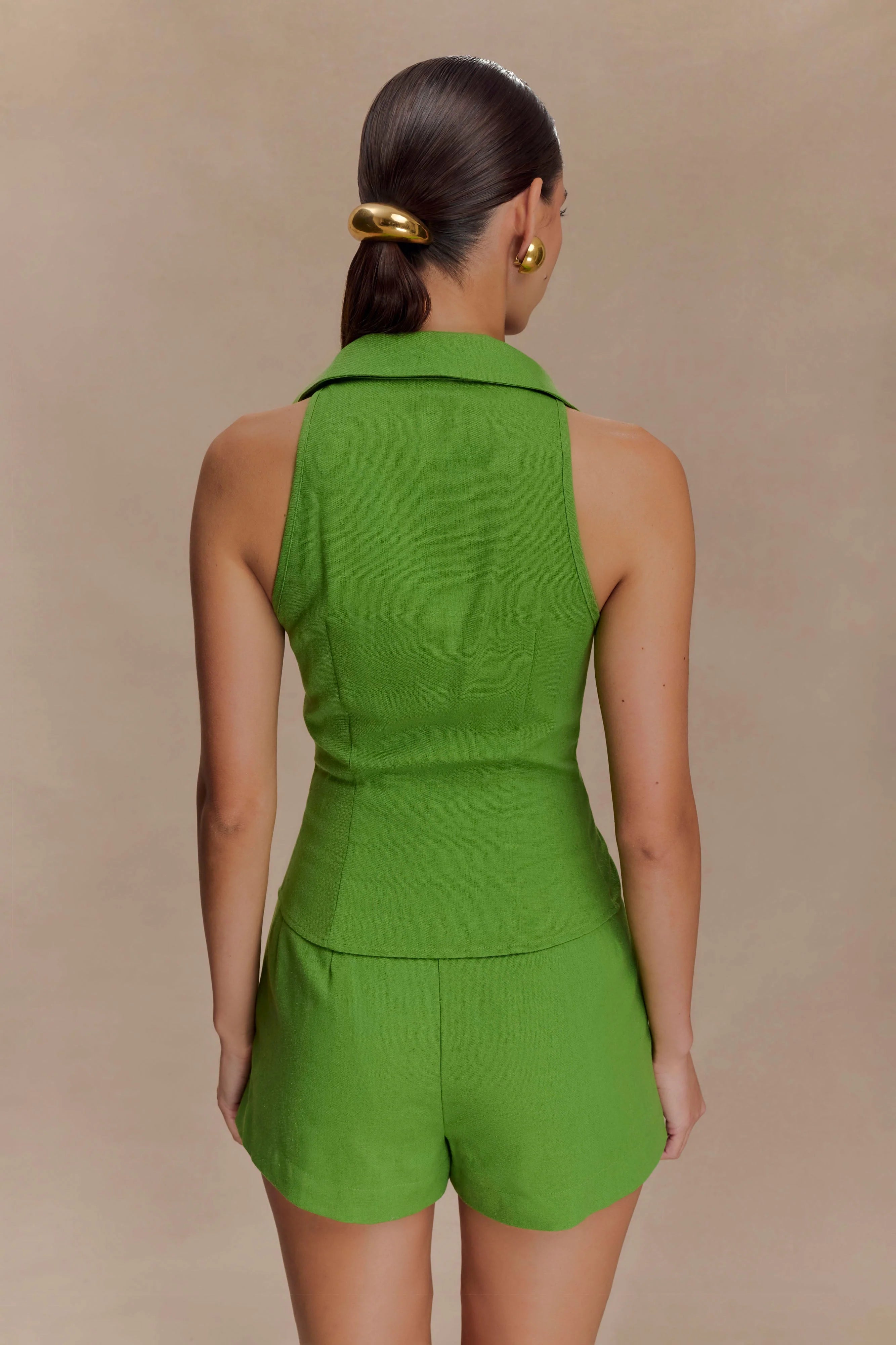 Scout Sleeveless Linen Shirt Green