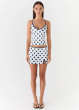 Elliot Top Porcelain Blue Polka Dot
