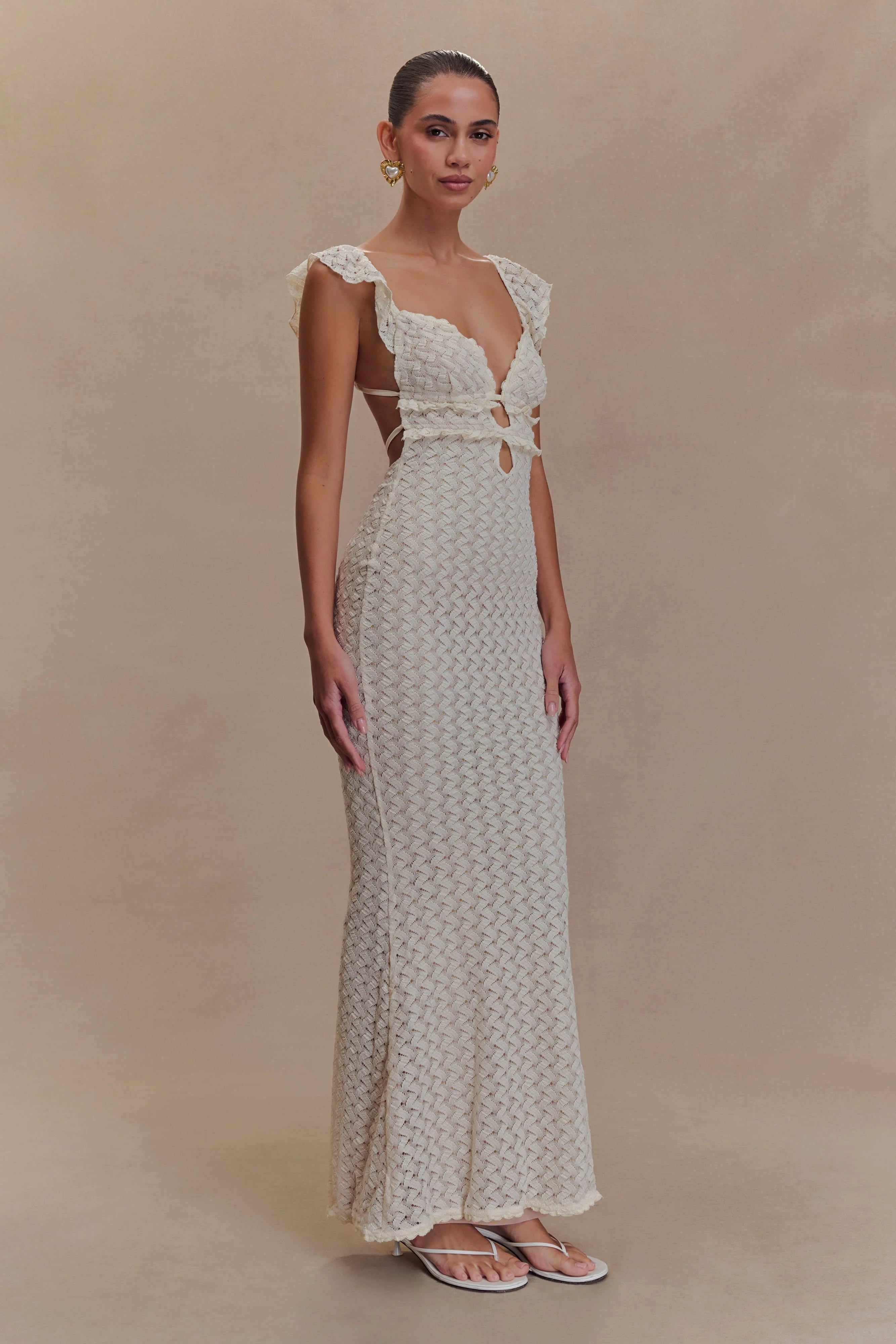 Ezra Lace Maxi Dress Ivory