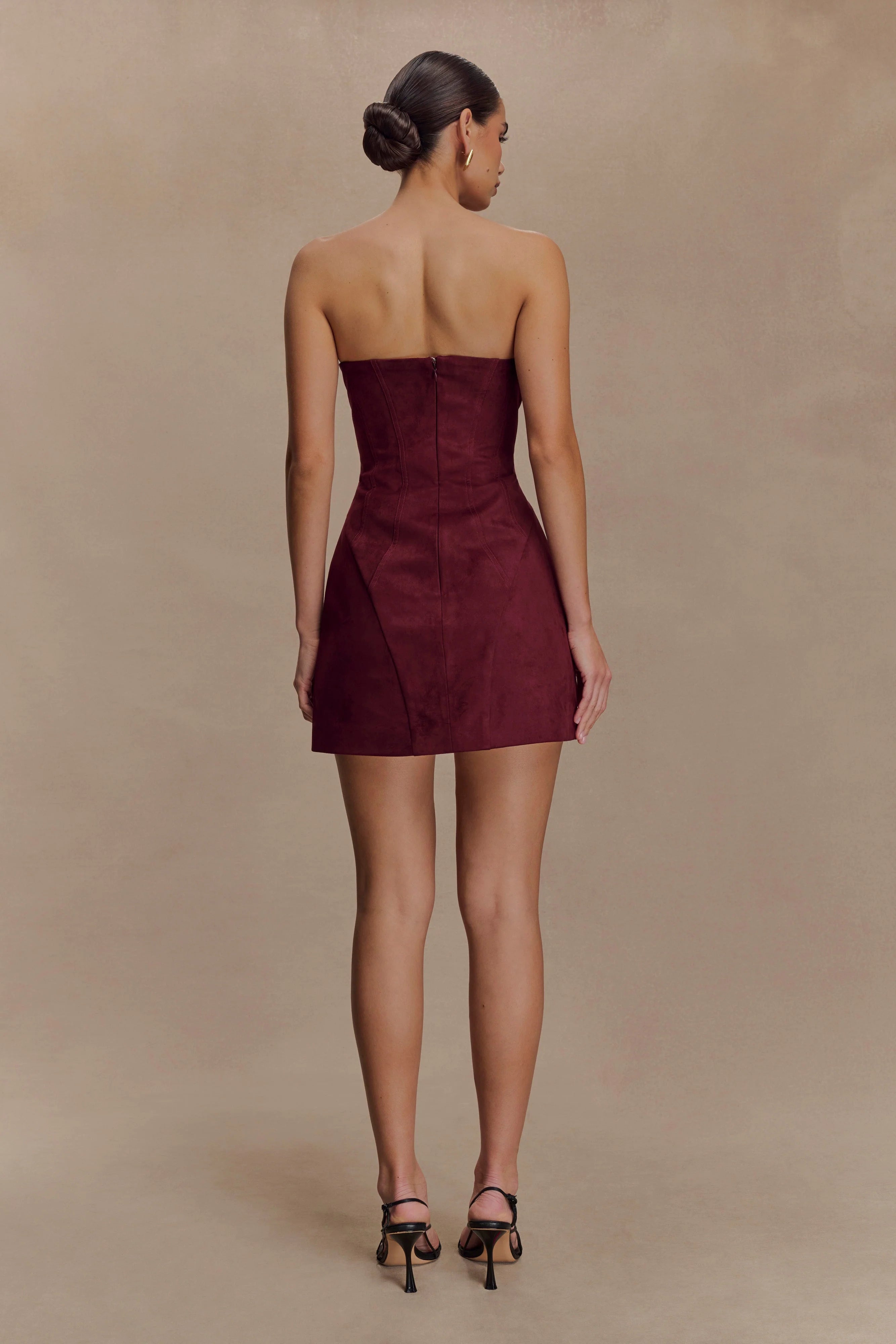 Andy Faux Suede Mini Dress Wine