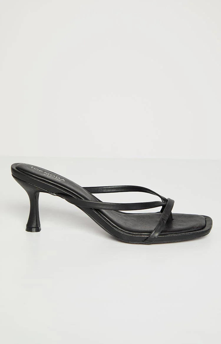 Girls Night Black Strap Kitten Heels