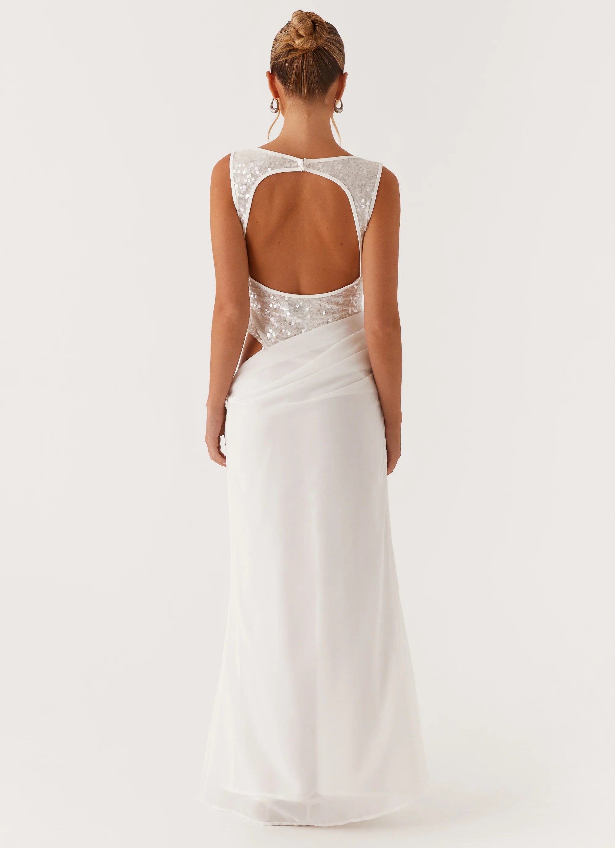Above Ground Sequin Maxi Dress White