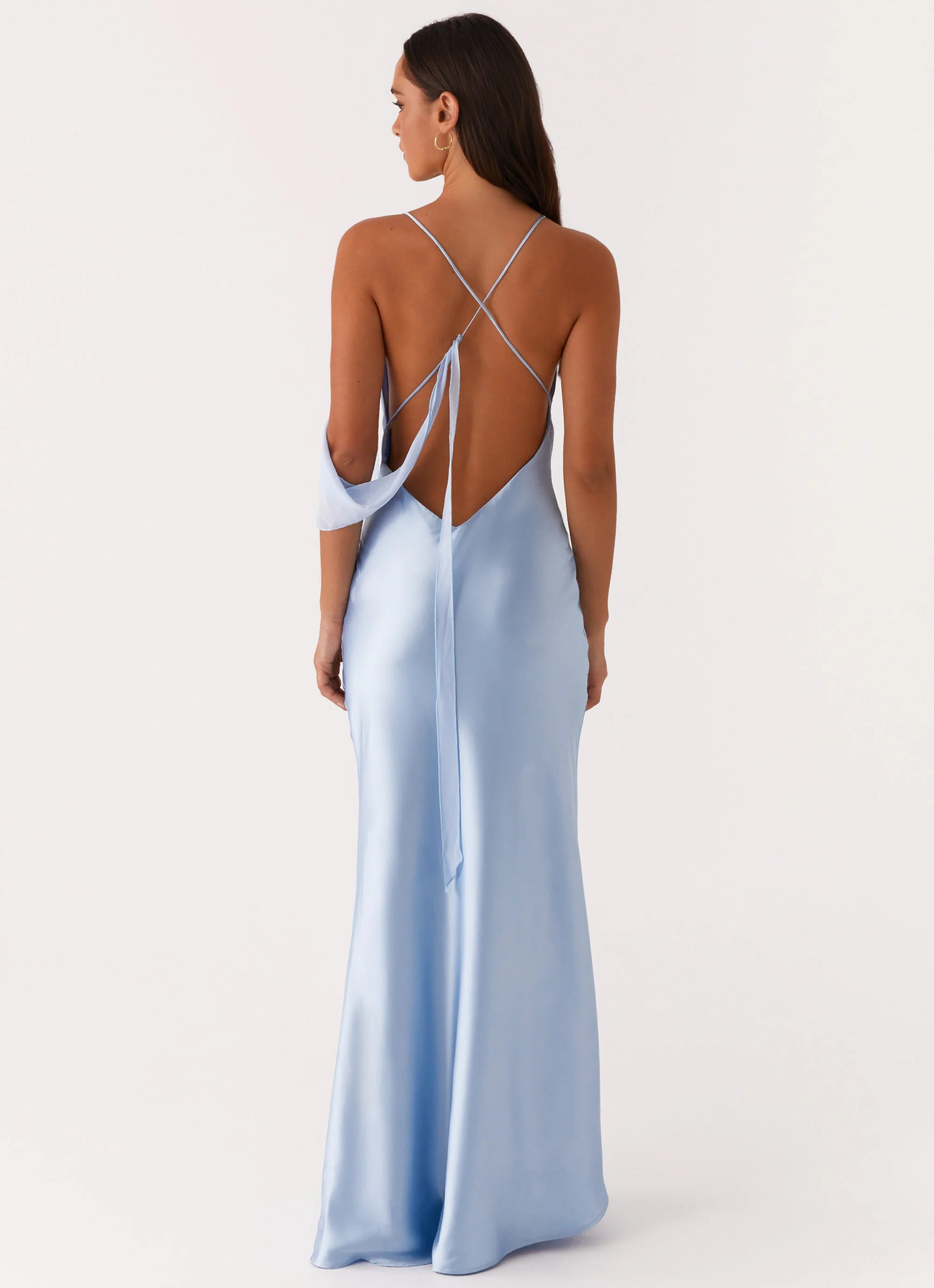 Too Sweet Satin Maxi Dress Blue