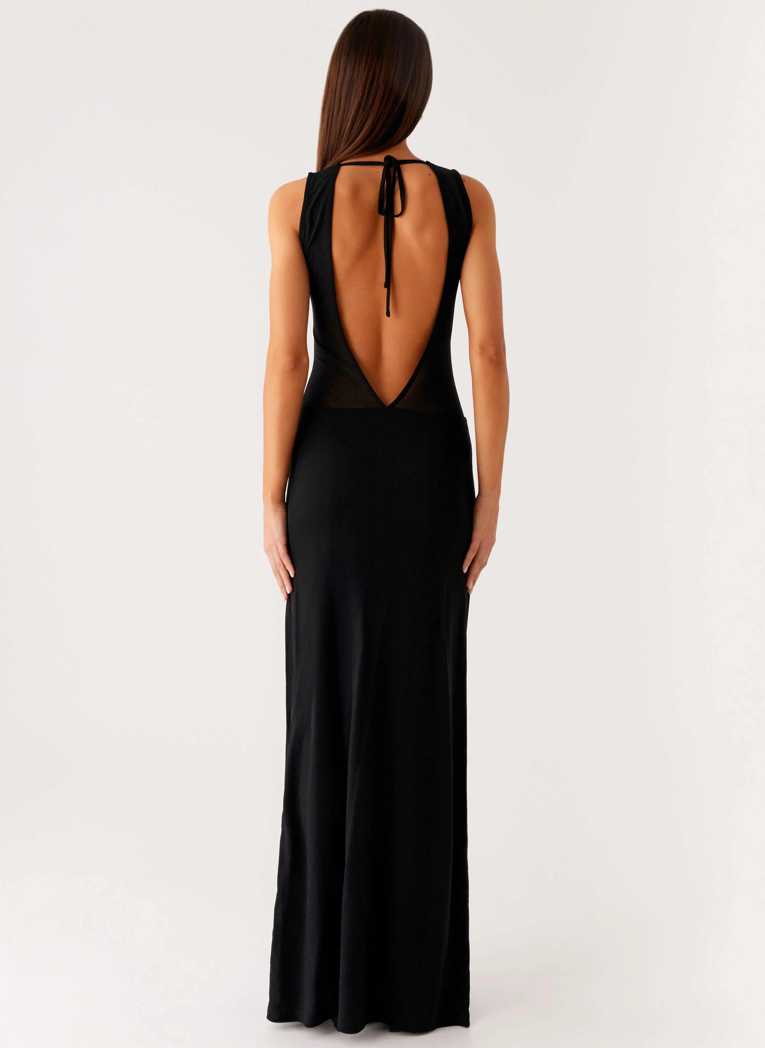 lyria Mesh Maxi Dress Black