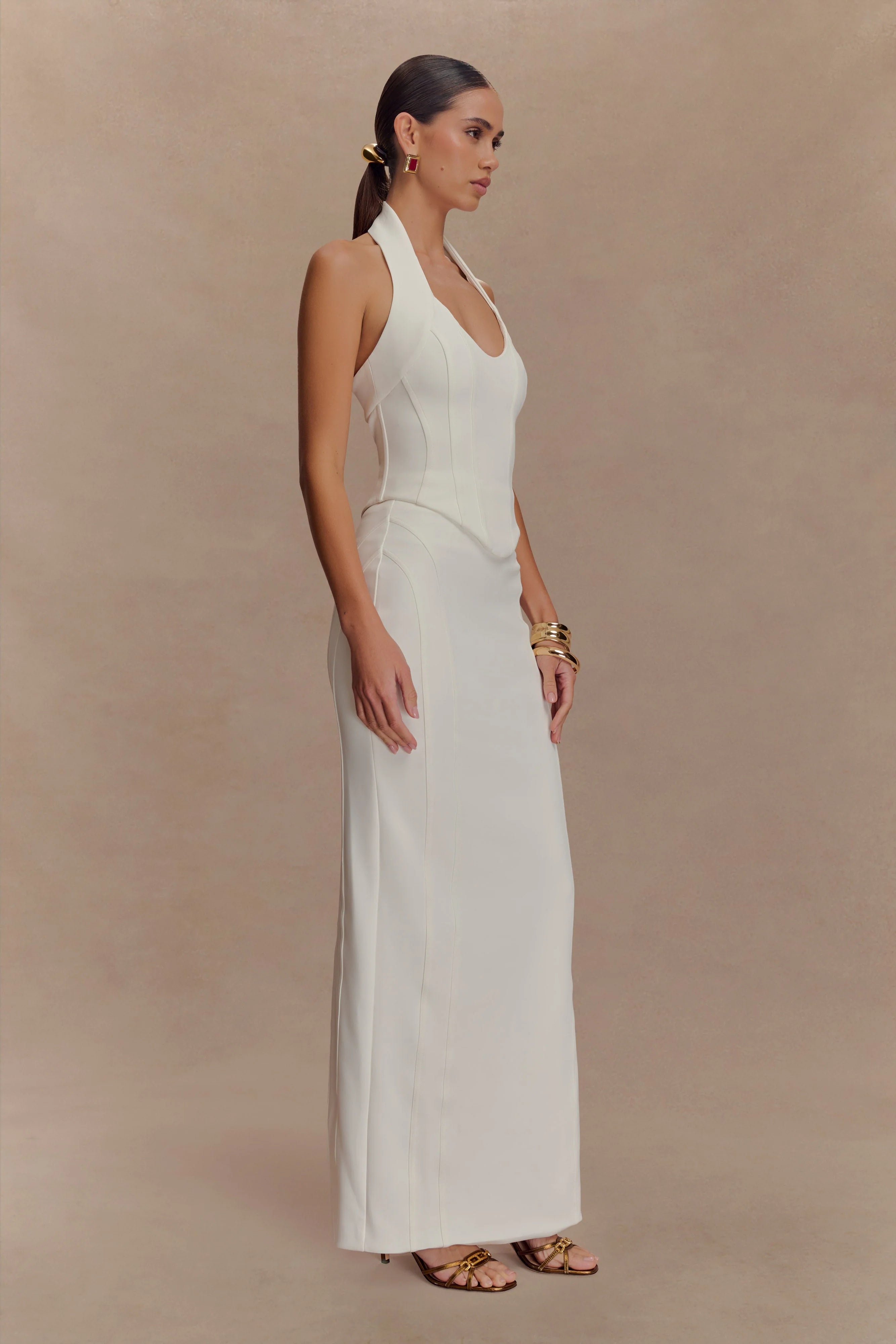 Meadow Corset Halter Top White