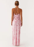 Bright Lights Beaded Maxi Dress Pink