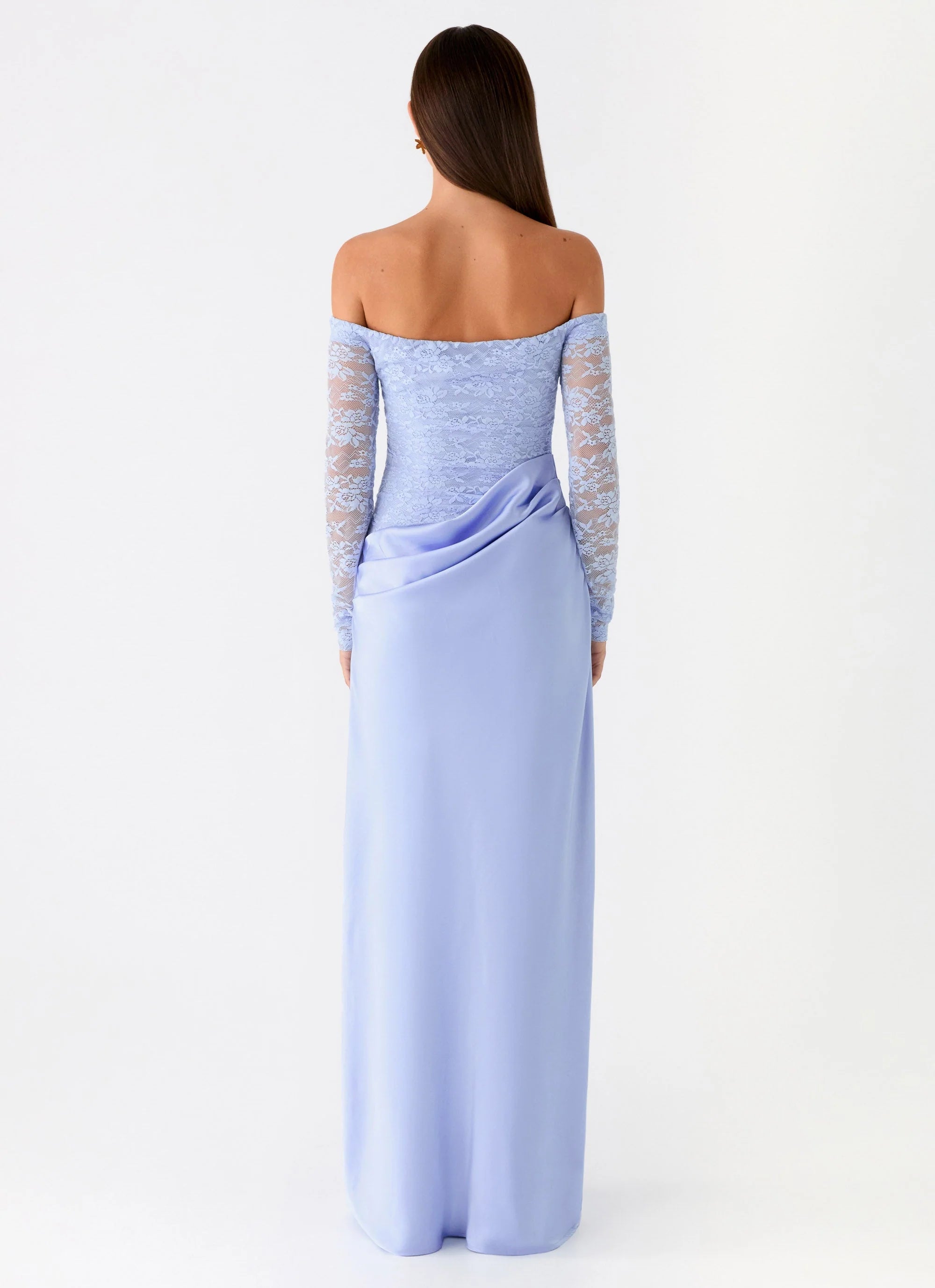 Burke Off Shoulder Maxi Dress Blue