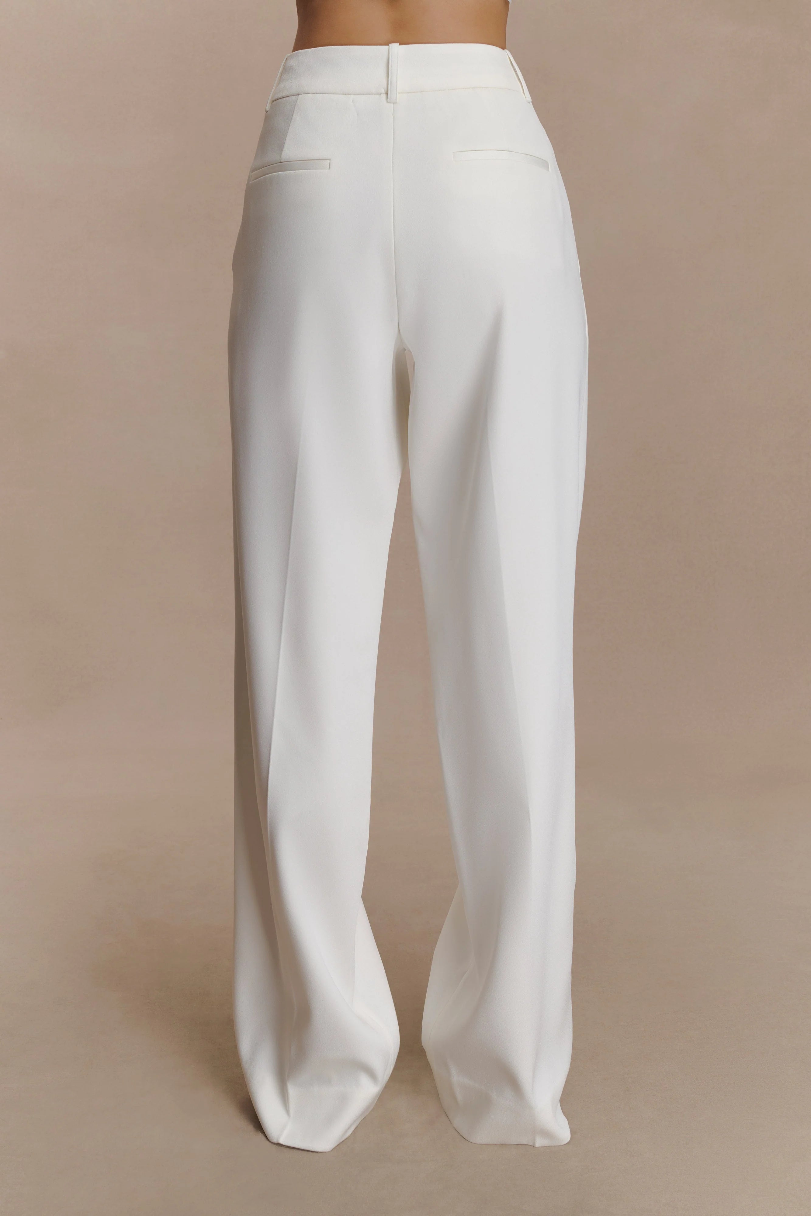 Fatima Satin Straight Leg Pant White
