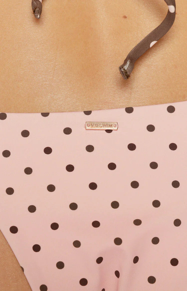 Ellis Pink Polka Dot Bikini Bottoms