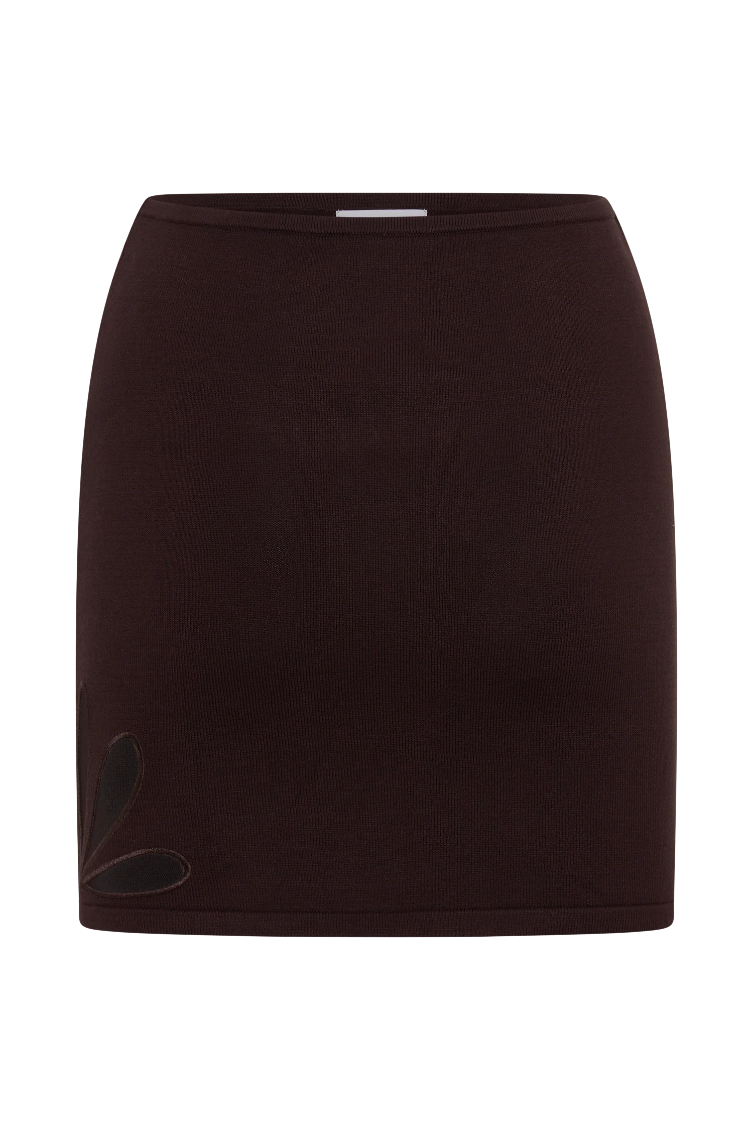 Brock Knit Cut Out Mini Skirt Dark Chocolate