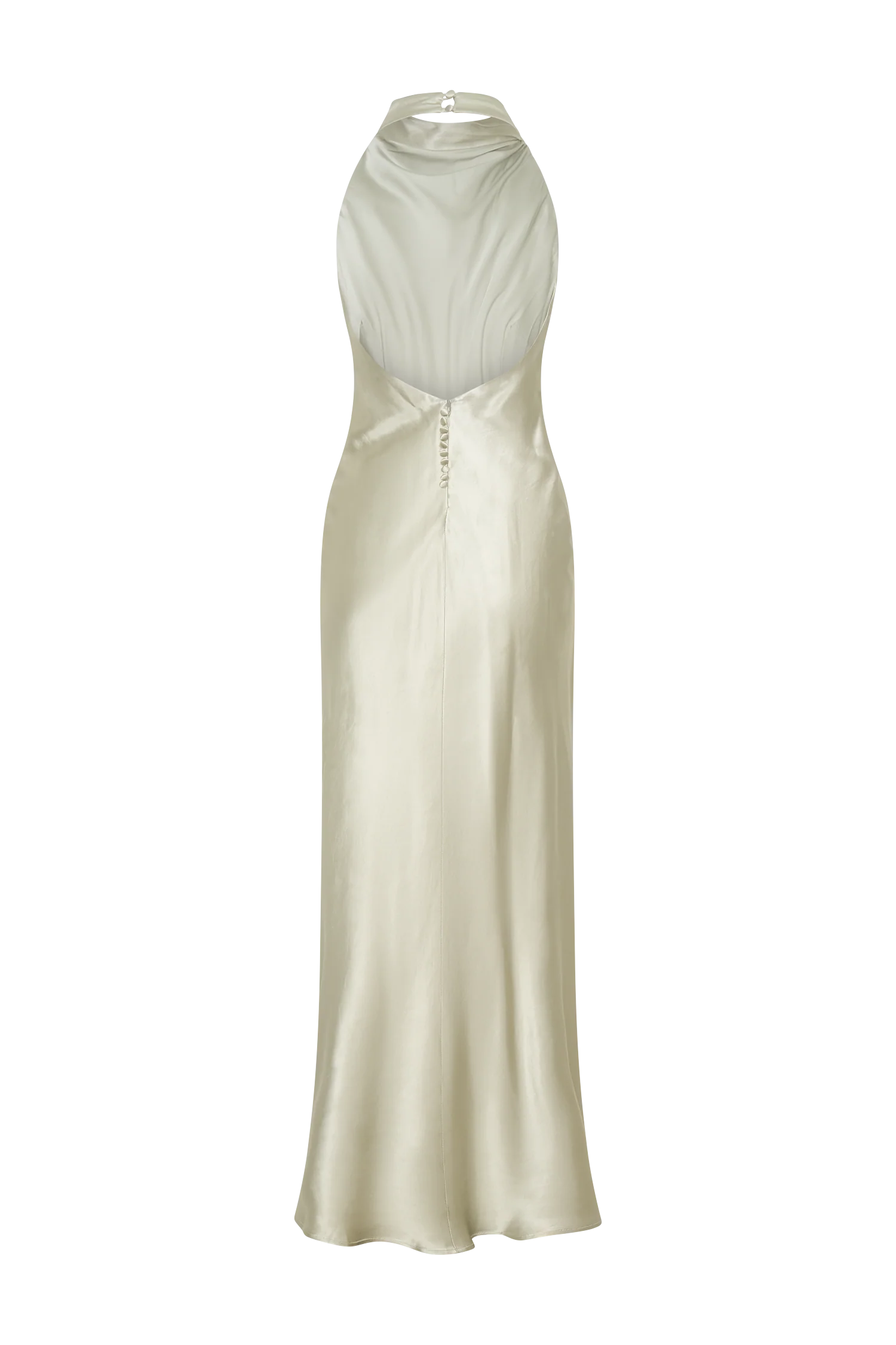 Esther Iridescent Satin Cowl Maxi Dress Sage